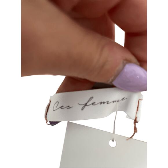 NWT Ces FemmeBoutique Women's Monroe Mocha Short Sleeve Blouse Boho Neutrals - Picture 3 of 5